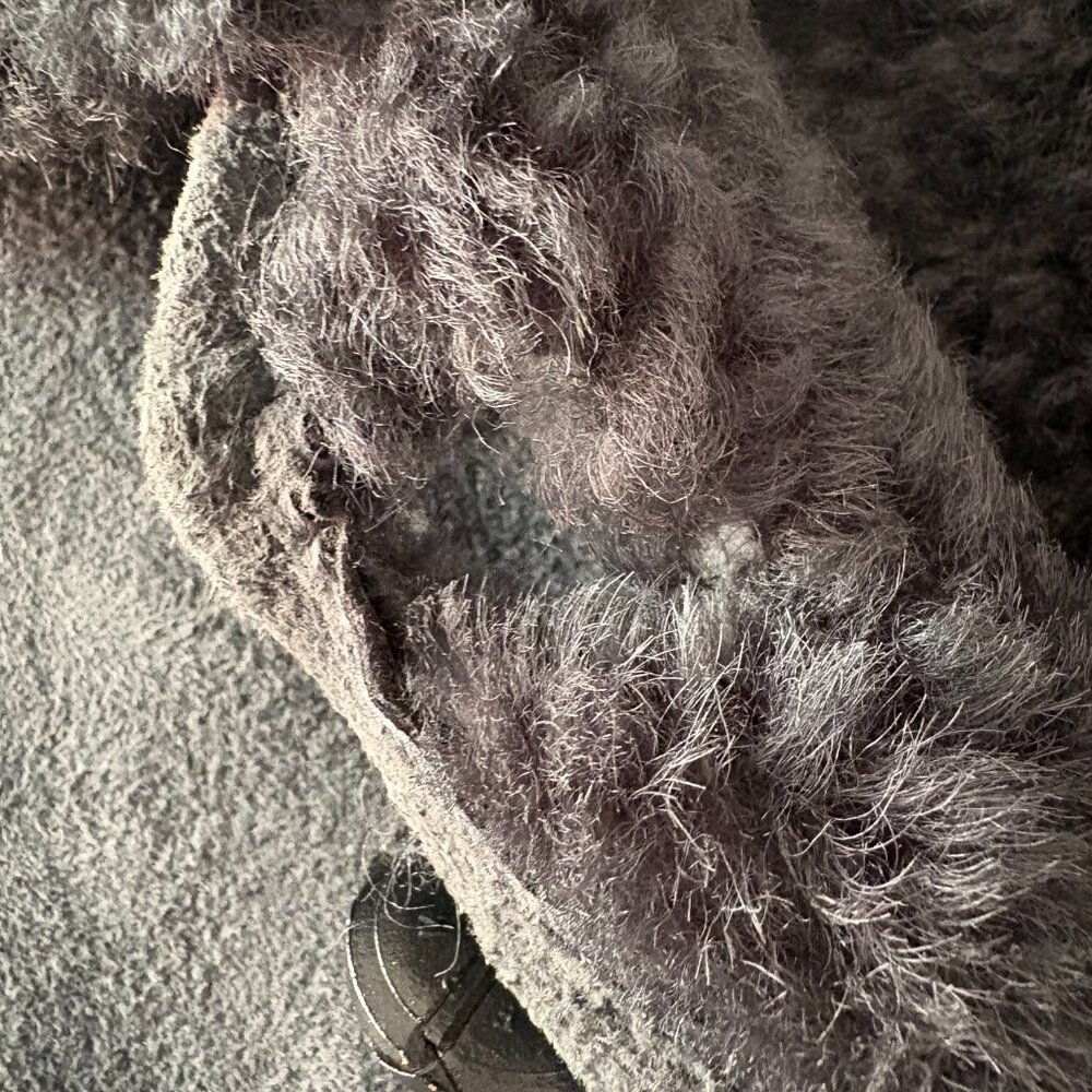 Vtg Owen Barry warm gray sheepskin shearling men's coat size XL [FLAWED; READ] - Picture 3 of 8